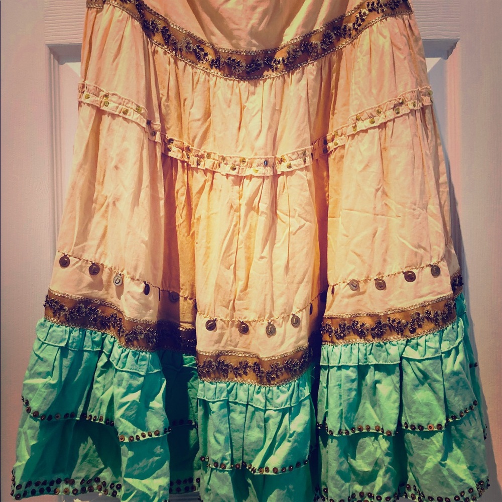 Azelhazelhazelhazelhaze boho beaded skirt